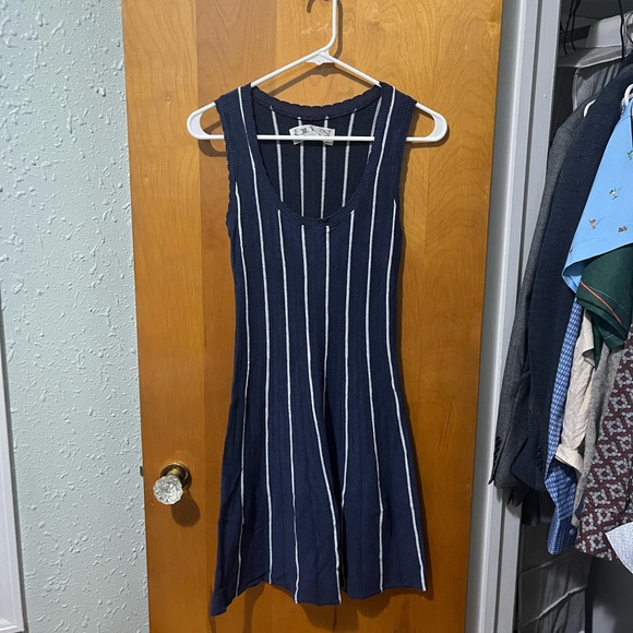M. Rena Dresses & Skirts - M. Rena Navy and White Striped Midi Dress